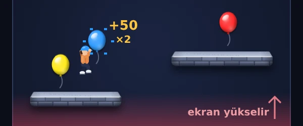 Balon Zıplama Kulesi: Kombo yap, balonları topla